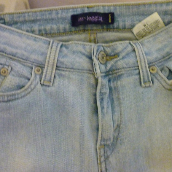 Levi's 535 leggings 7M stonewash blue 8" rise - Picture 2 of 4